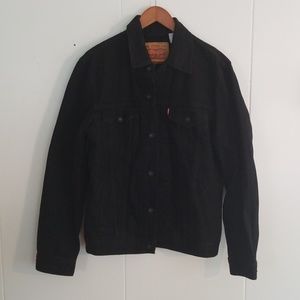 Levi's Size L Black Denim Jacket Mens